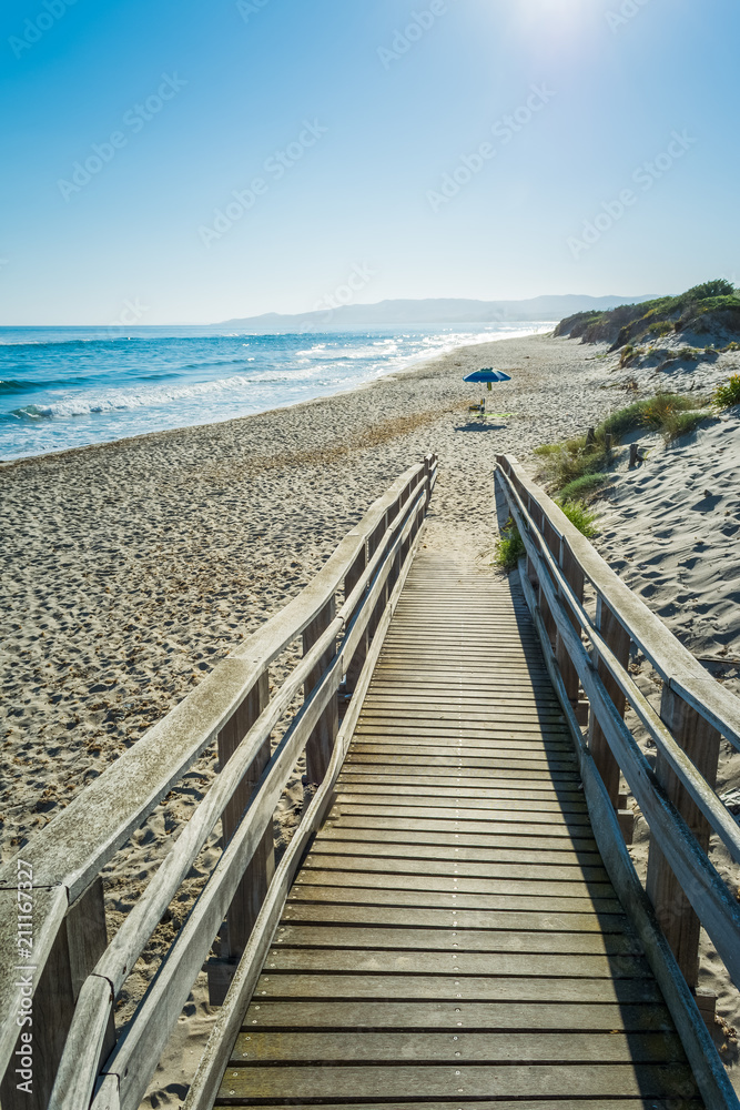 Landscape of the beach in the morning