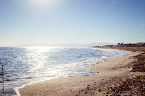 Landscape of the beach in the morning