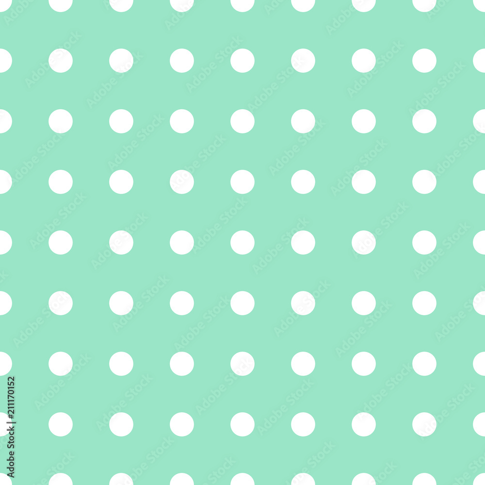 Vector seamless square pattern in mint and white color