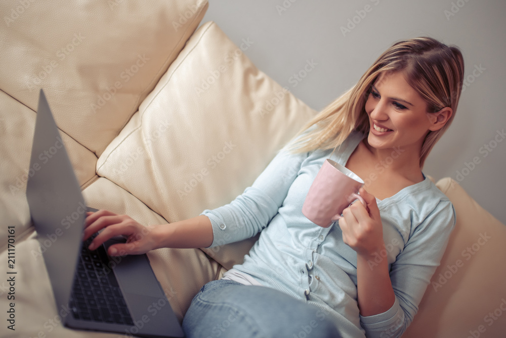 Naklejka premium Working from home concept