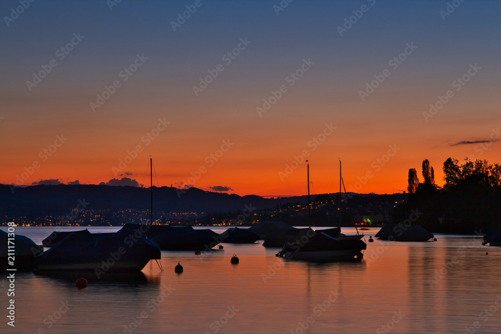 Abendrot am Zürisee (Zürichsee)