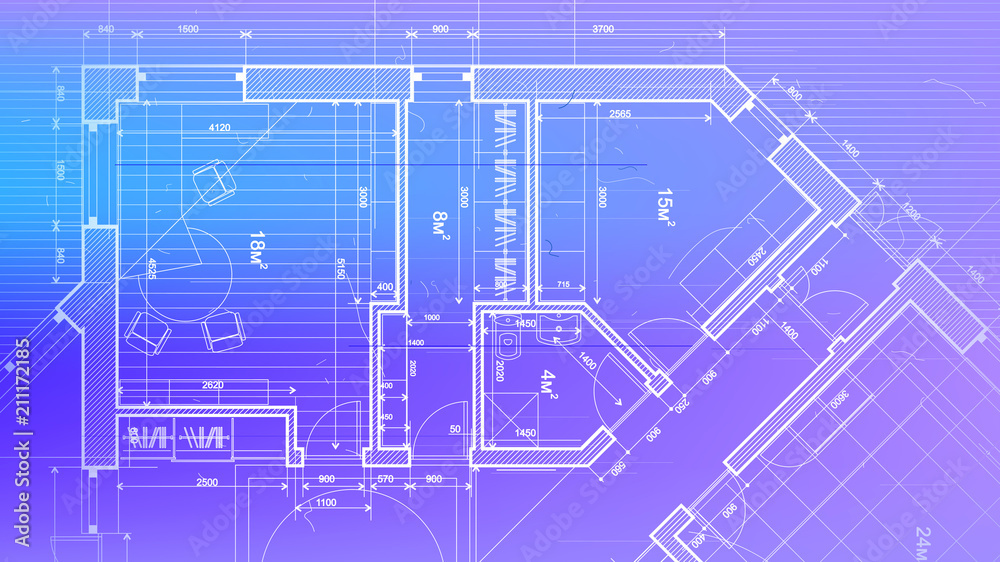 vector architectural plan - abstract architectural blueprint of a modern residential building / technology, industry, business concept illustration: real estate, building, construction & architecture vector architectural plan - abstract architectural blueprint of a modern residential building / technology, industry, business concept illustration: real estate, building, construction & architecture