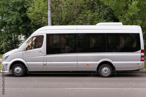 Grey bus for the carriage of passengers of increased comfort