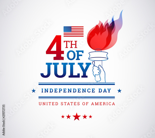 Happy 4th of July, Independence Day USA background with the USA flag, 4th of July USA independence day celebration vector illustration