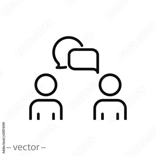 persons dialog icon, line sign - vector illustration eps10
