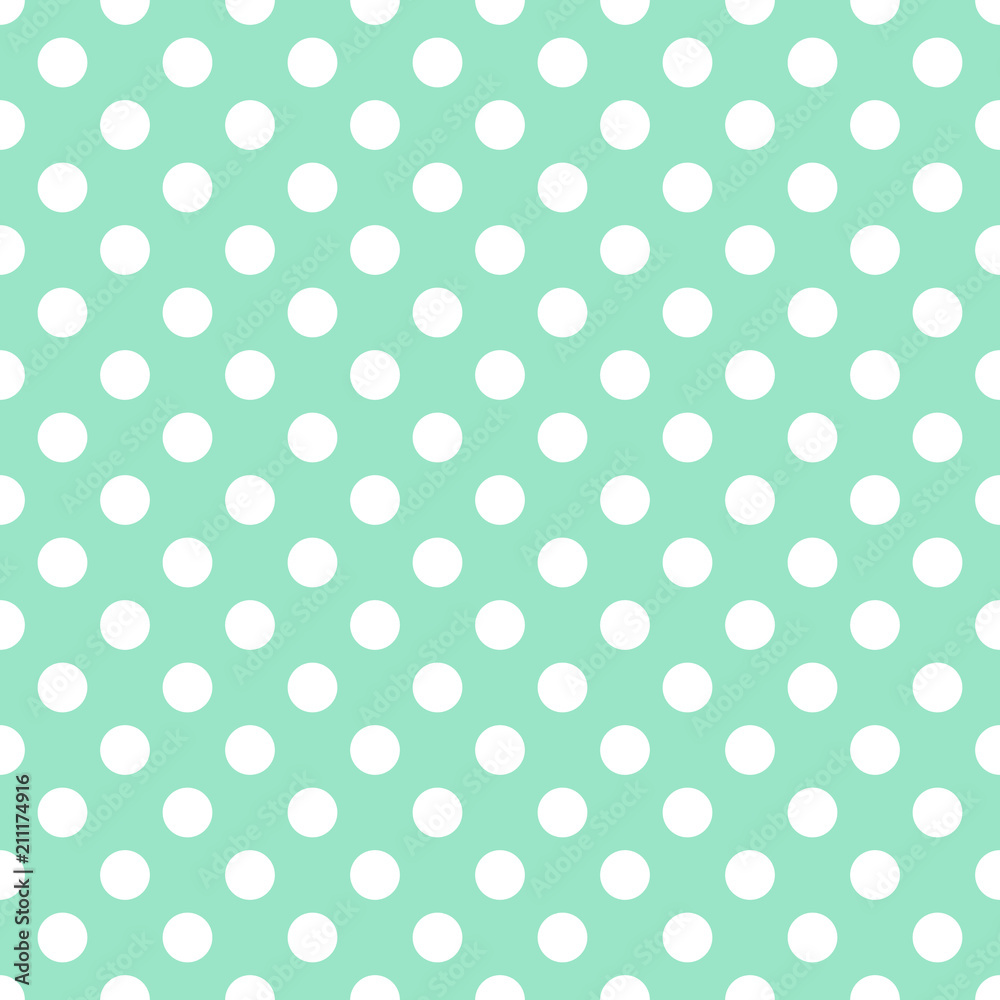 Vector mint seamless dotted square pattern