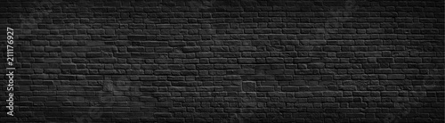 Leinwand Poster Black brick wall background.