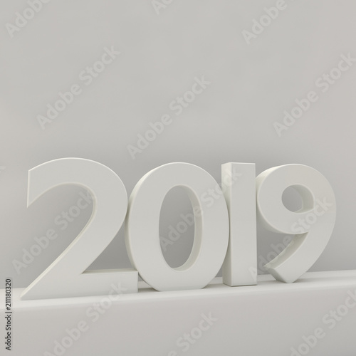 2019 bold letters 3d-illustration