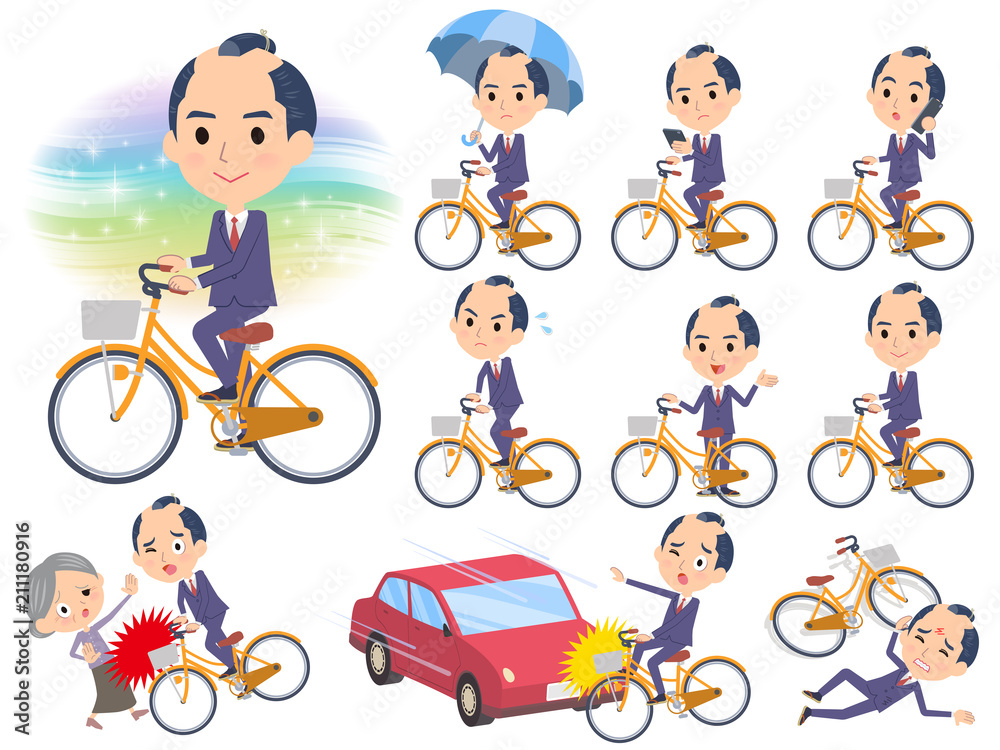 japanese samurai Businessman_city bicycle japanese samurai Businessman_city bicycle