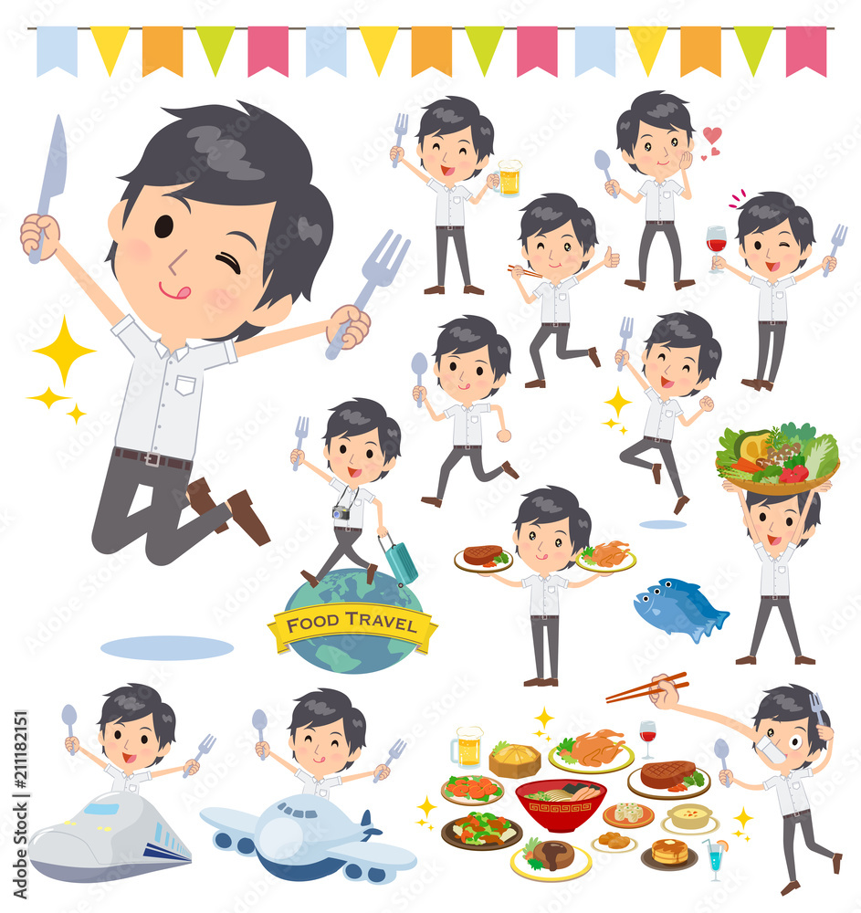 White short sleeved shirt men_food festival White short sleeved shirt men_food festival