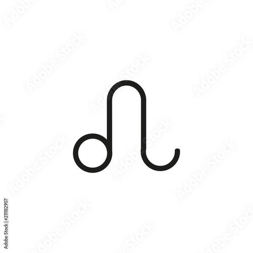 leo vector zodiac sign, hand drawn with ink brush. Vector illustration