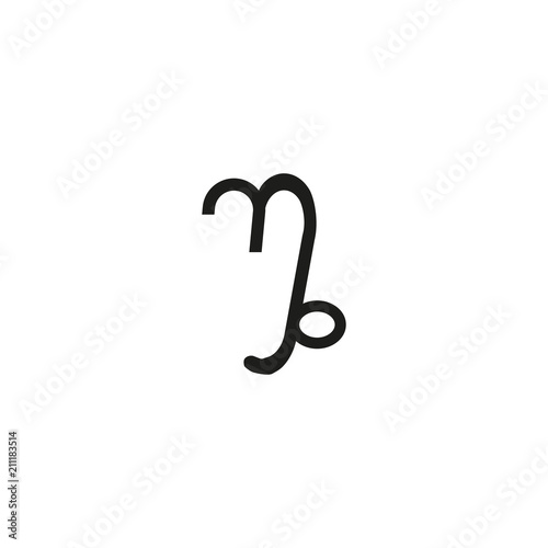 Capricorn icon isolated on white background, vector illustration, capricorn logo concept