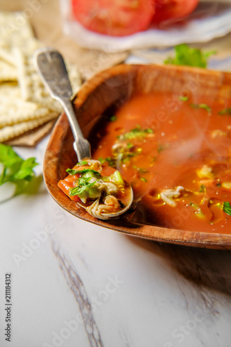 Manhattan Clam Chowder Soup photo