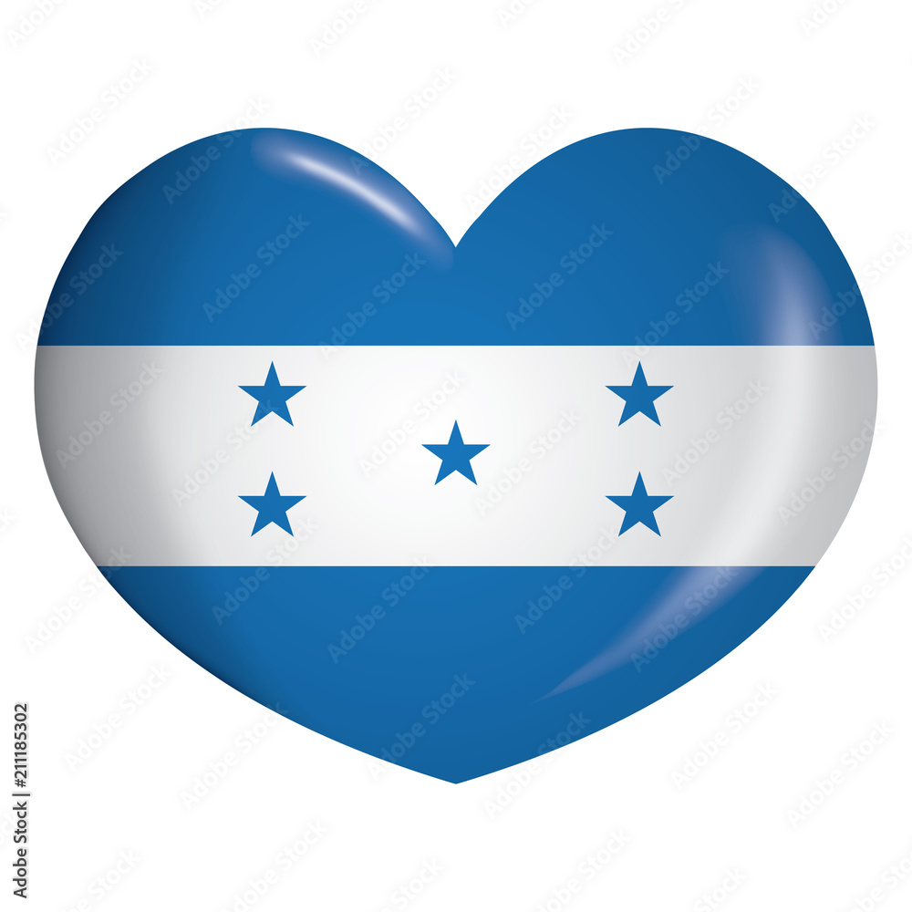 Illustration heart icon with flag of Honduras. Ideal for catalogs of institutional materials and geography Illustration heart icon with flag of Honduras. Ideal for catalogs of institutional materials and geography