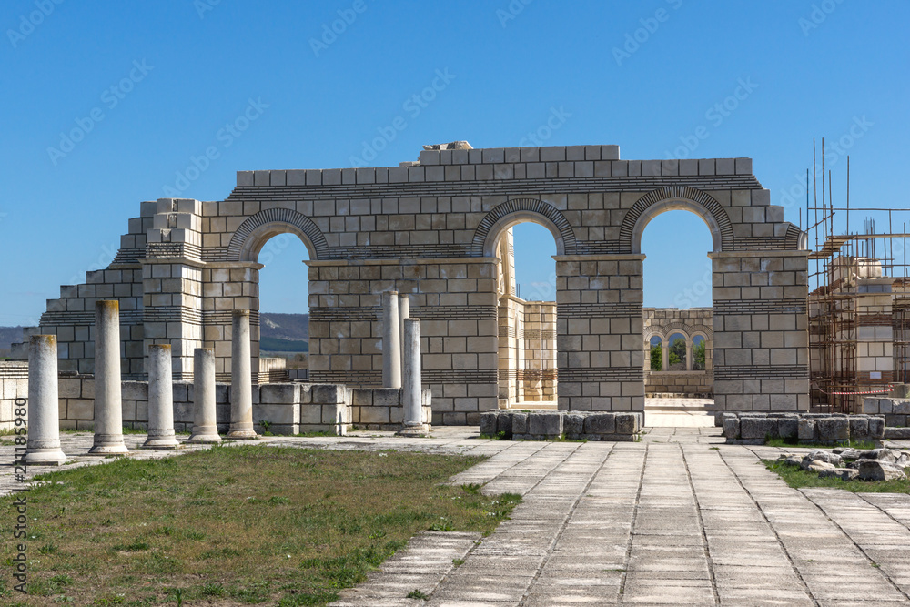 Ruins of The Great Basilica near The capital city of the First  Bulgarian Empire Pliska, Bulgaria