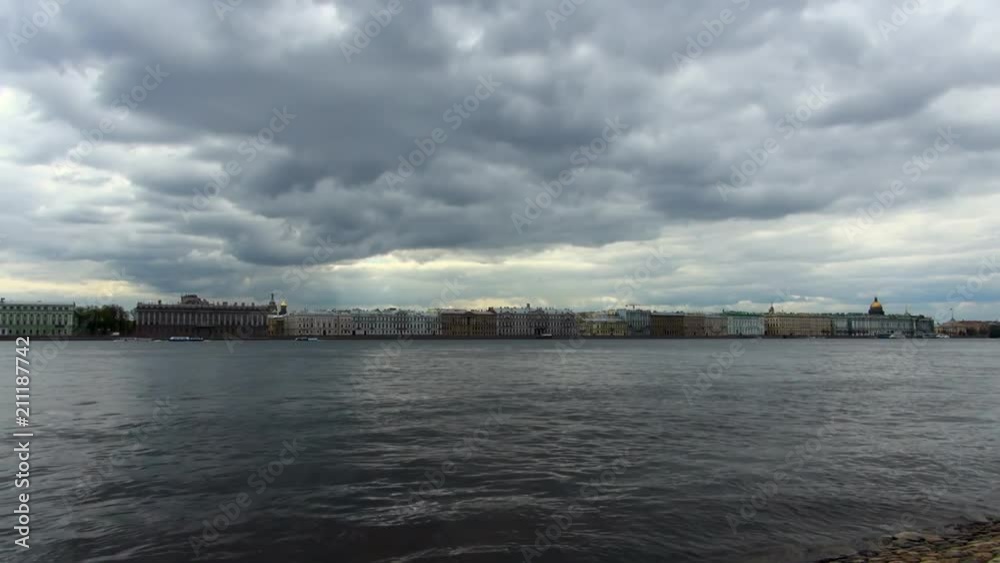 Still: Tall Buildings Facing the Wide Saint Petersburg River Still: Tall Buildings Facing the Wide Saint Petersburg River