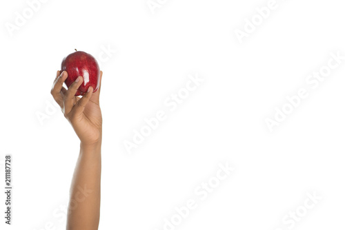 Woman Holding An Apple Up 