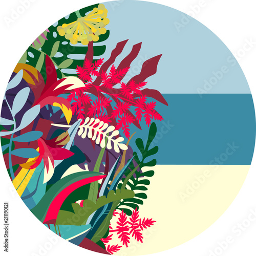 Tropical flora round background