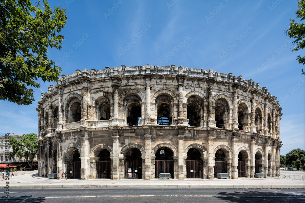  The ancient Roman amphitheatre at Nimes in provence, France