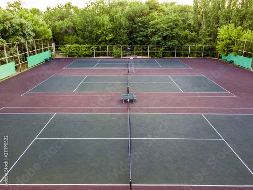 Wallpaper Mural some empty tennis sport courts aerial drone shot on a summer day Torontodigital.ca