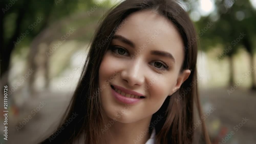 Natural Pretty Brunette Girl Portrait In Nature Natural Pretty Brunette Girl Portrait In Nature