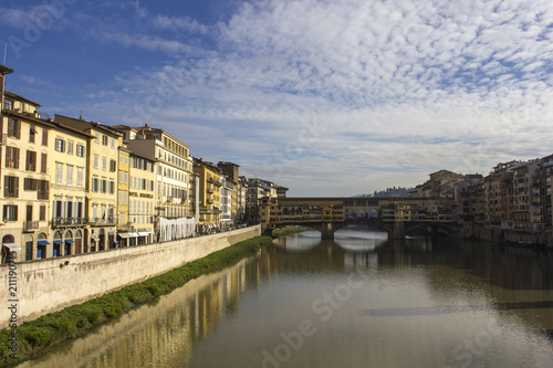 Day view of historic Ponte Vecchio bridge in Florence  Italy