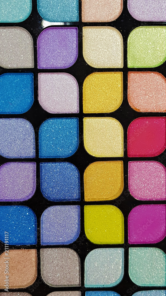 eye shadow palette close up multi colors  