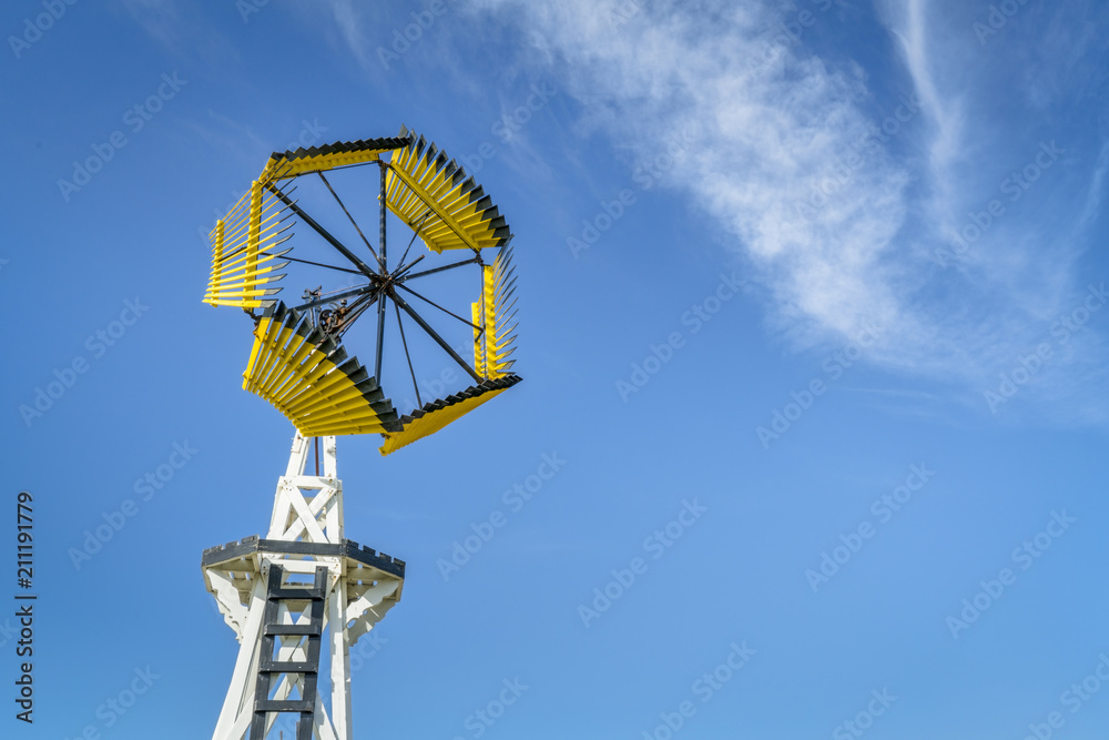 Antique windmill for water pumping