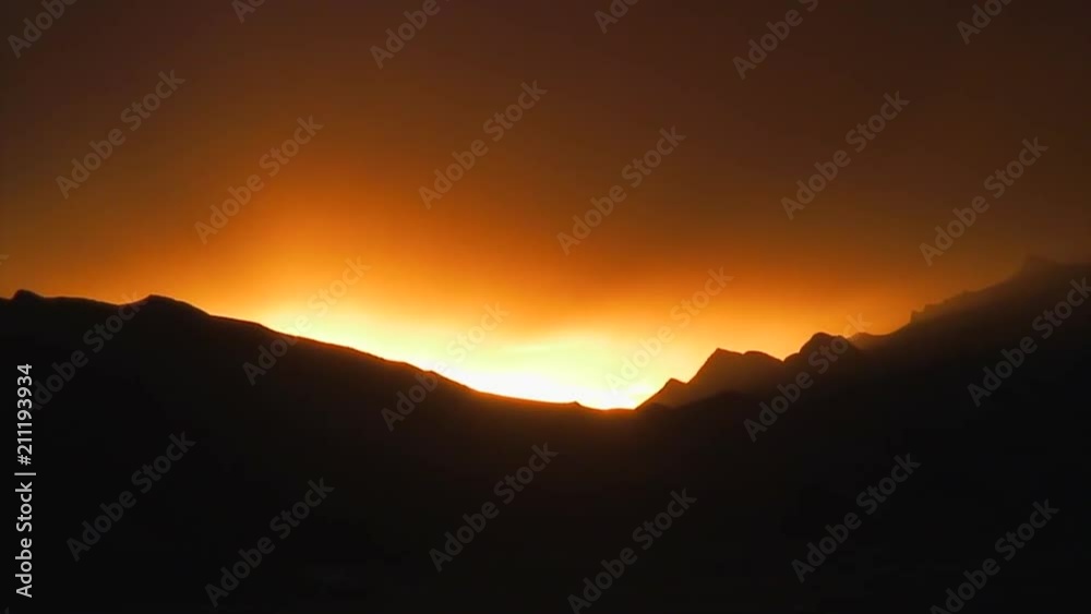 Sunset Over Mountains on Tibetan Plateau Sunset Over Mountains on Tibetan Plateau