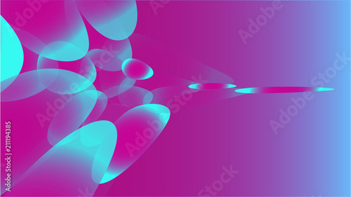 Texture from transparent violet abstract volumetric unique transparent round and oval different shapes of light beautiful airy bright bubbles, drops on a purple background. Vector illustration.
