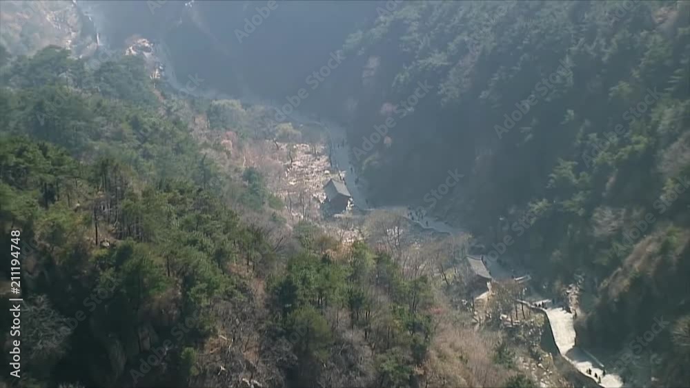 Zoom-Out: Aerial View of The Tai Shan of China Zoom-Out: Aerial View of The Tai Shan of China