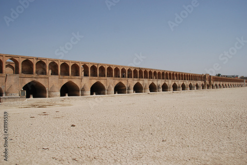 View of the Allahverdi Khan Bridge in Isfahan, Iran