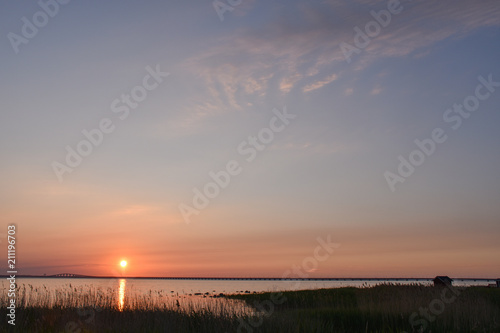 Beautiful sunset at the Swedish island Oland