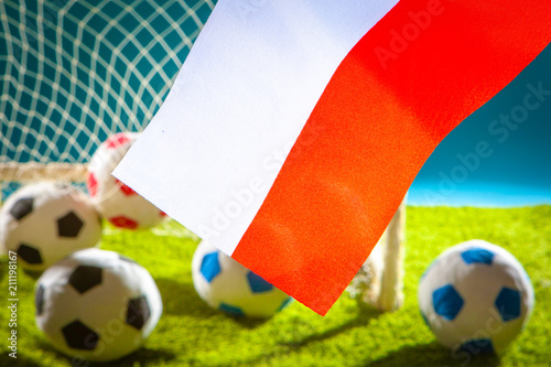 Flag of the poland. Footbal...