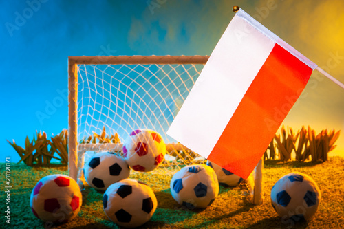 Flag of the poland. Footbal...