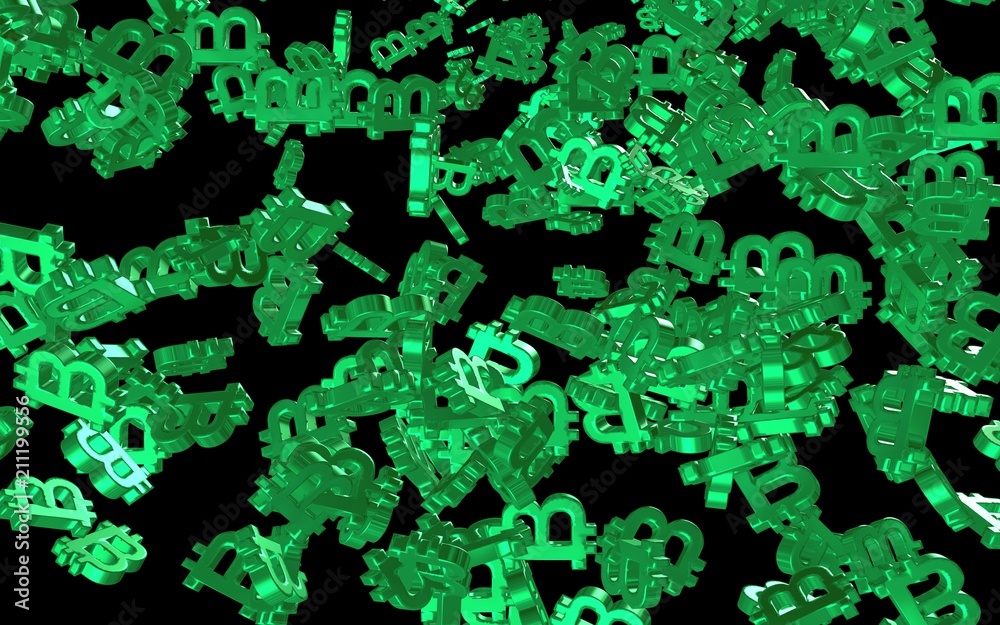 Digital currency symbol Bitcoin on a dark background. Fall of bitcoin. Cryptocurrency graph on virtual screen. Business, Finance and technology concept. 3D illustration Digital currency symbol Bitcoin on a dark background. Fall of bitcoin. Cryptocurrency graph on virtual screen. Business, Finance and technology concept. 3D illustration