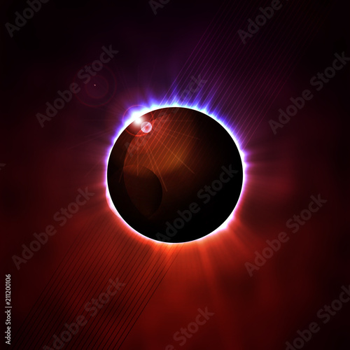Total eclipse of the sun . Vector .