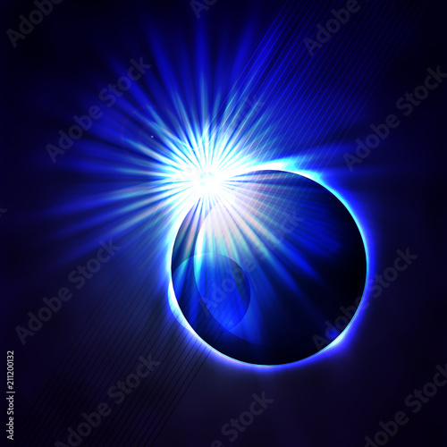 Total eclipse of the sun . Vector .