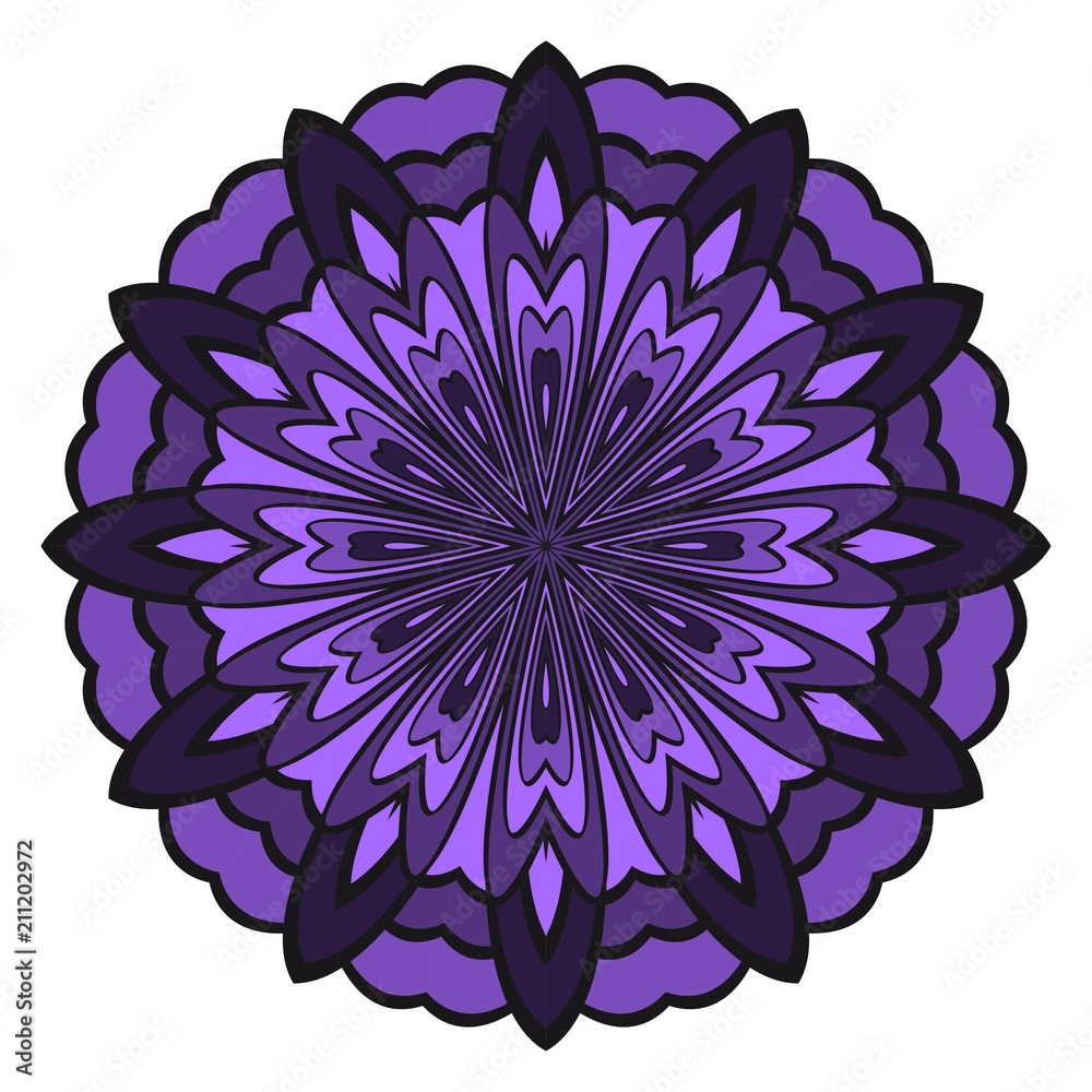 mandala. creative anti-stress floral ornament. vector illustration