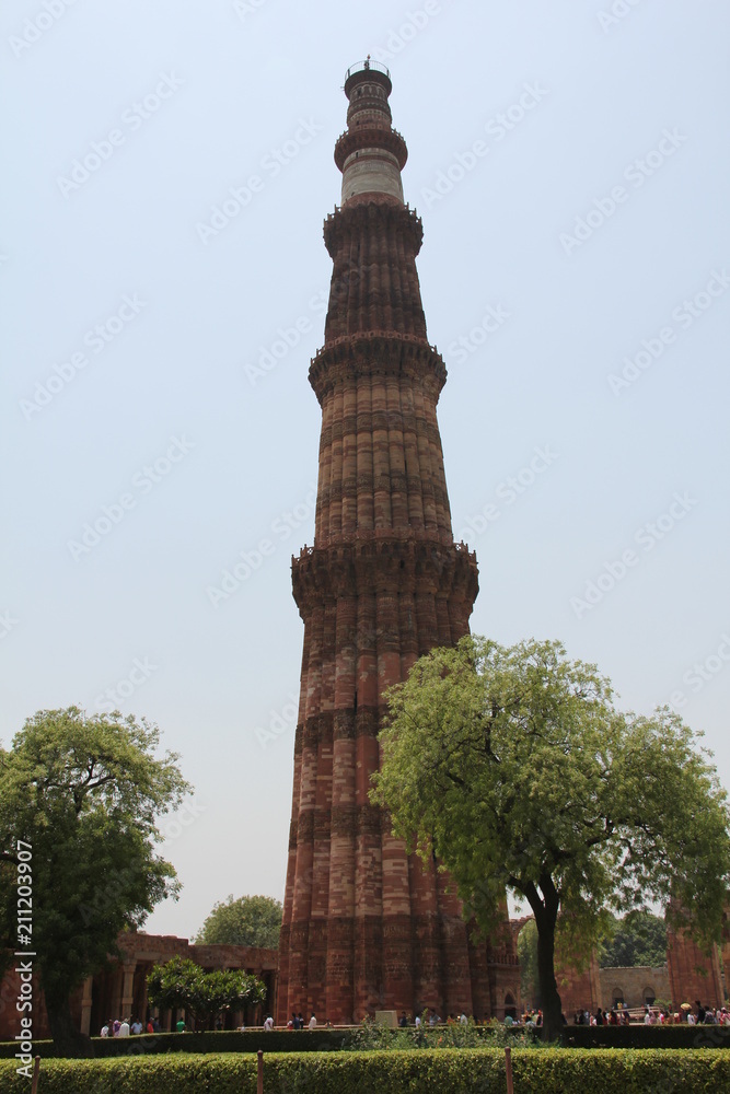 Qutub Minar, also spelled as Qutab Minar, or Qutb Minar. The tallest minaret in India - Delhi
