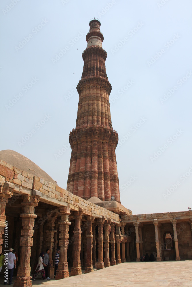 Qutub Minar, also spelled as Qutab Minar, or Qutb Minar. The tallest minaret in India - Delhi