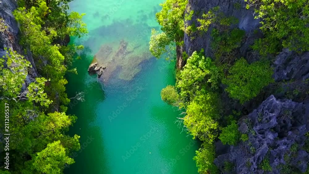 Aerial: Fast Ascension from Through Tropical Cliffs Aerial: Fast Ascension from Through Tropical Cliffs