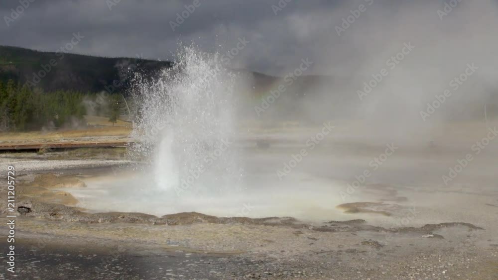 Shot of Splashing Water and Steam from Yellowstone National Park Geyser Shot of Splashing Water and Steam from Yellowstone National Park Geyser