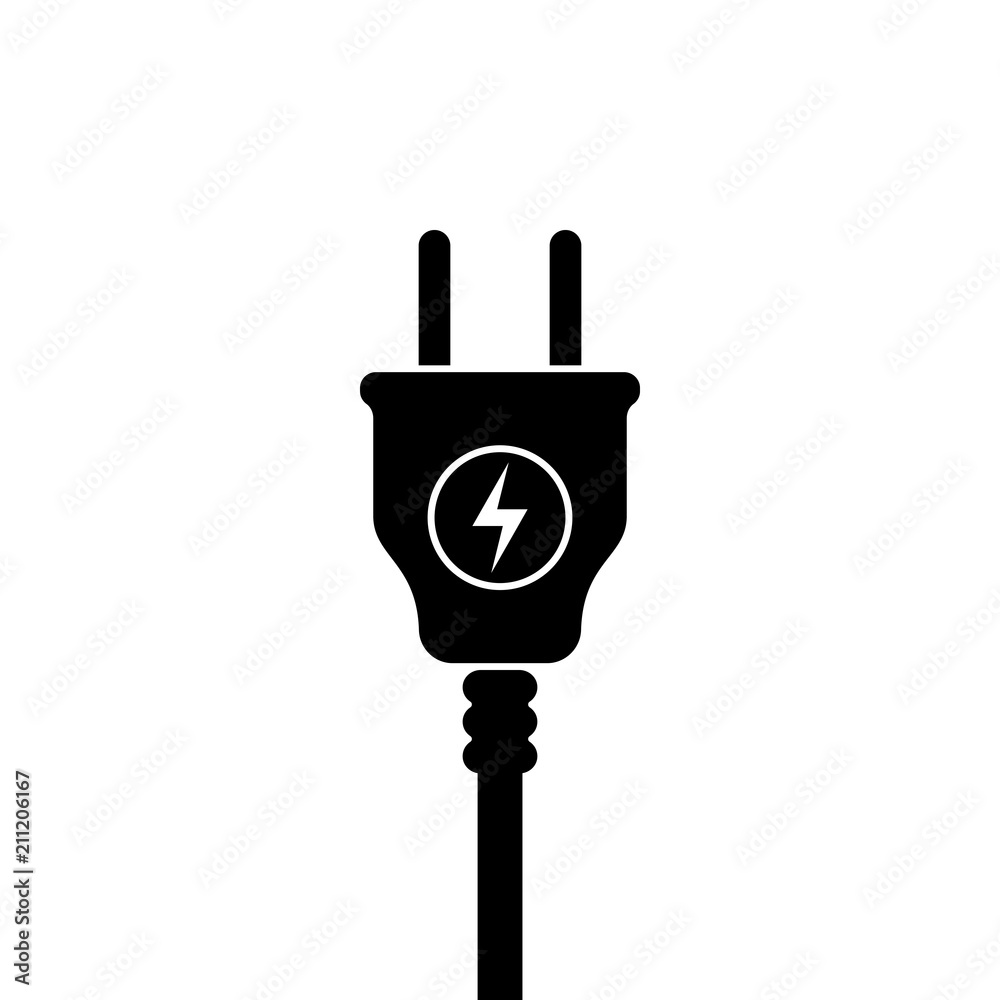European Electric Plug icon, symbol. Europe standart. lightning sign Stock  Vector | Adobe Stock