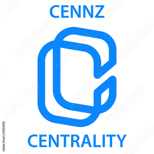 Centrality Coin cryptocurrency blockchain icon. Virtual electronic, internet money or cryptocoin symbol, logo