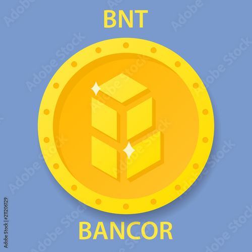 Bancor Coin cryptocurrency blockchain icon. Virtual electronic, internet money or cryptocoin symbol, logo photo