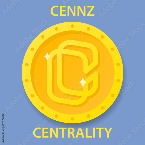 Centrality Coin cryptocurrency blockchain icon. Virtual electronic, internet money or cryptocoin symbol, logo photo