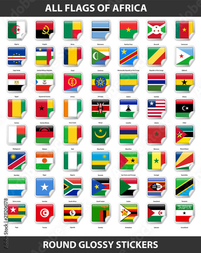 Flags of all countries of Africa. Round Glossy Stickers Free Download Flags of all countries of Africa. Round Glossy Stickers - GFXLoad