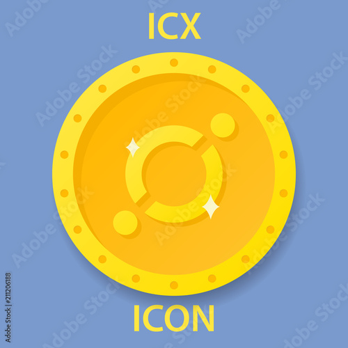 Icon Coin cryptocurrency blockchain icon. Virtual electronic, internet money or cryptocoin symbol, logo