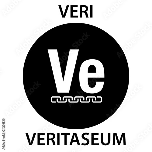 Veritasium Coin cryptocurrency blockchain icon. Virtual electronic, internet money or cryptocoin symbol, logo